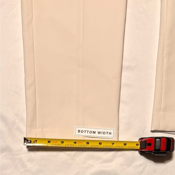 (8) ANNE KLEIN FLY FRONT EXTENDED TAB BOXIE PANT CREAM COLORED Tapered Leg - Picture 9 of 16
